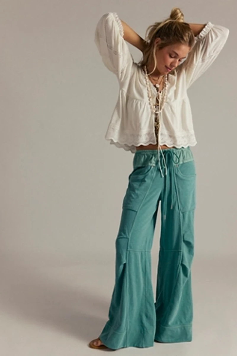 We The Free Sky Riser Knit Wide-Leg Pants