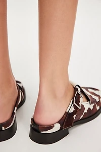 Gianna Cow Buckled Mules