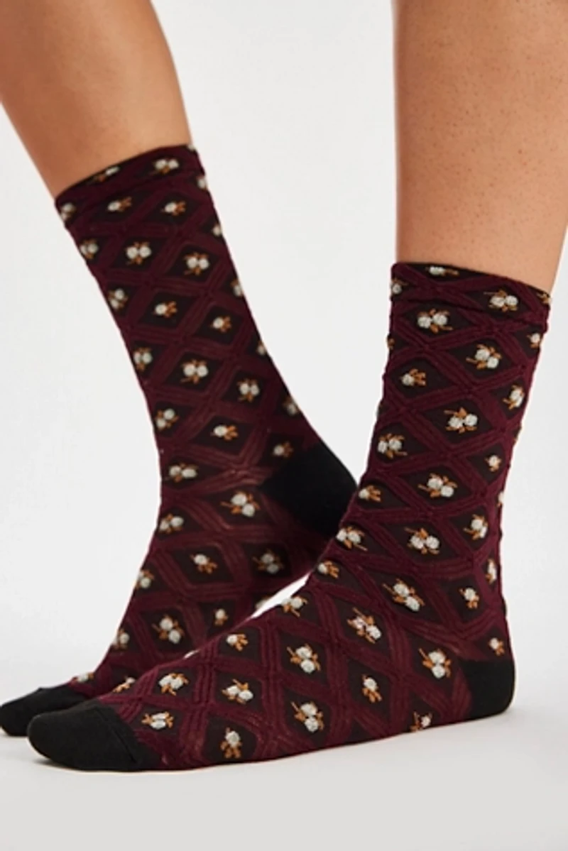 Floral Jacquard Trouser Socks