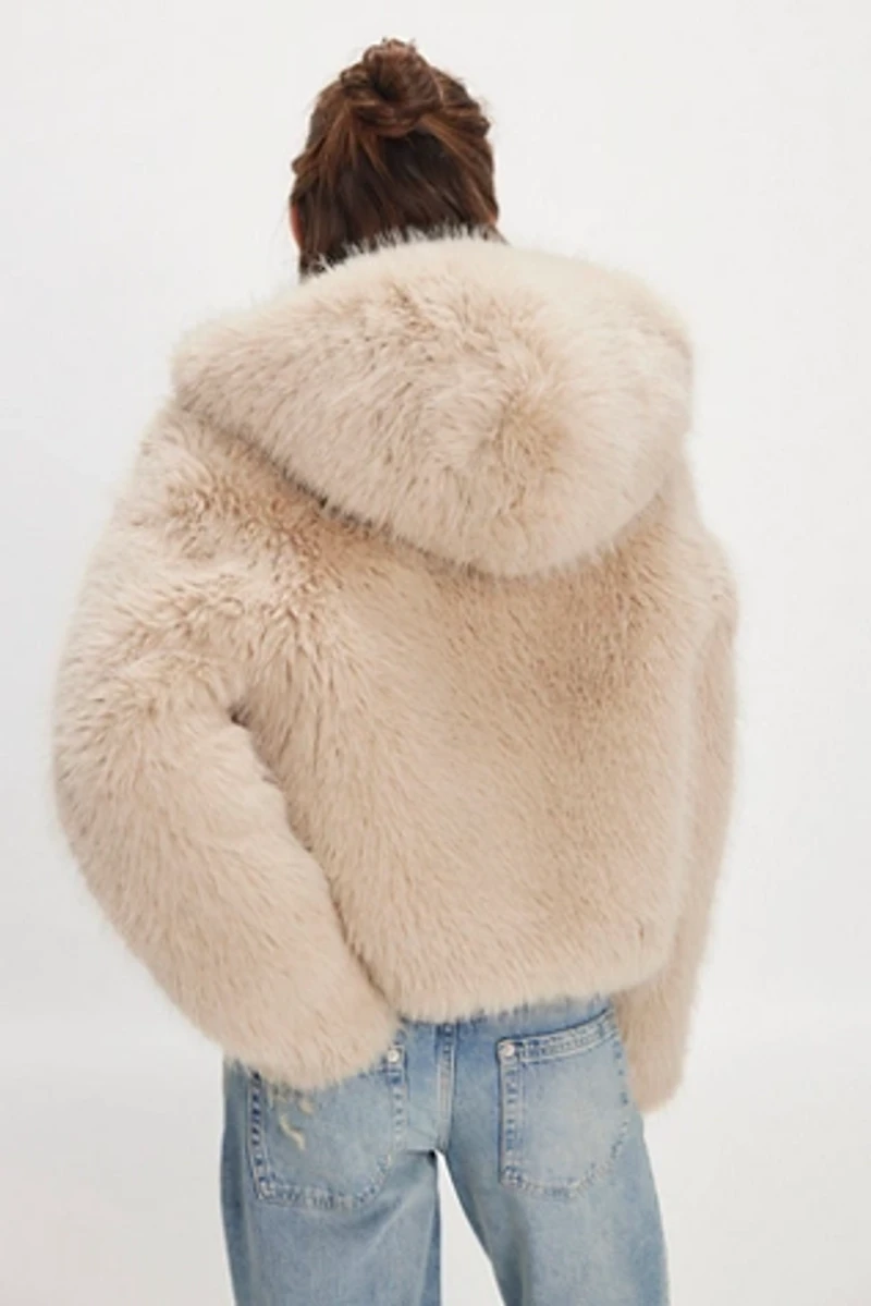Louder Please Hooded Fur Jacket