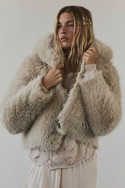 Louder Please Hooded Faux Fur Jacket