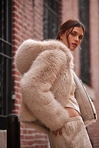 Louder Please Hooded Faux Fur Jacket