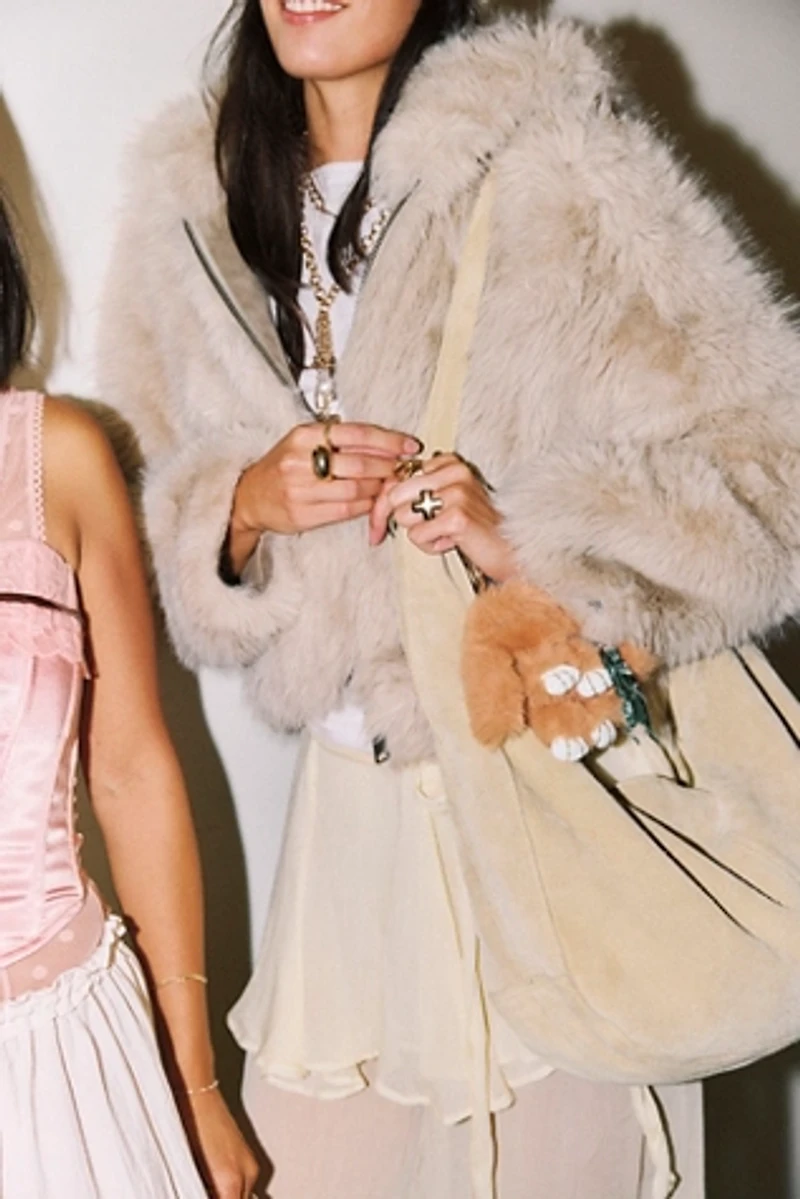 Louder Please Hooded Faux Fur Jacket