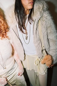 Louder Please Hooded Faux Fur Jacket