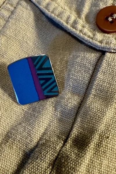 1980s Laurel Burch Color Blocked Single Earring Selected by Personal Choice