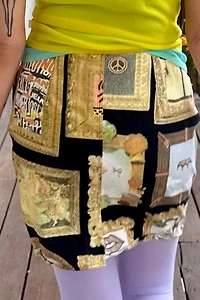 1990s Moschino Framed Art Jeans Mini Skirt Selected by Personal Choice