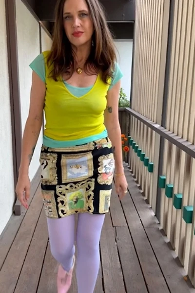 1990s Moschino Framed Art Jeans Mini Skirt Selected by Personal Choice