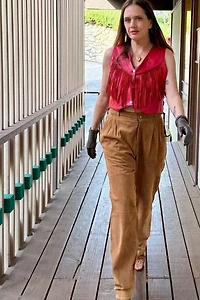 1980s Istante Pleated Suede Pants Selected by Personal Choice