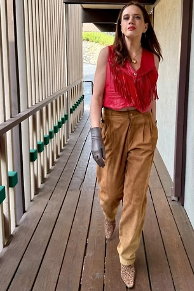 1980s Istante Pleated Suede Pants Selected by Personal Choice