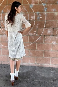 1990s Koos van den Akker Lace Over Silk Shift Dress Selected by Personal Choice