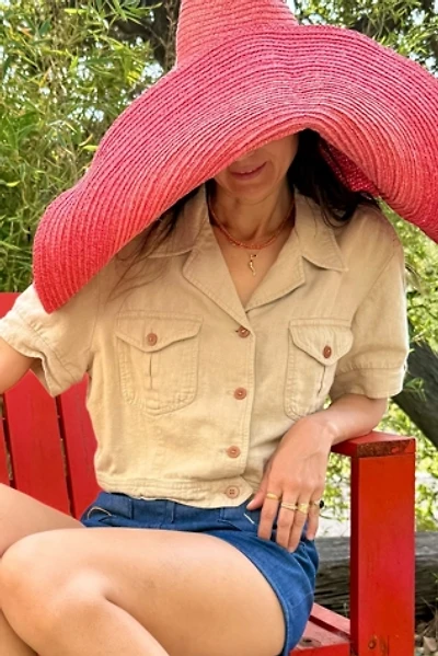 1980s LizSport Cropped Linen Safari Jacket Top Selected by Personal Choice