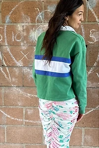 1980s Ungaro Ruched Floral Silk Skirt Selected by Personal Choice