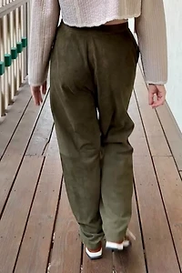 1990s Ungaro Pleated Suede Tapered Pants Selected by Personal Choice