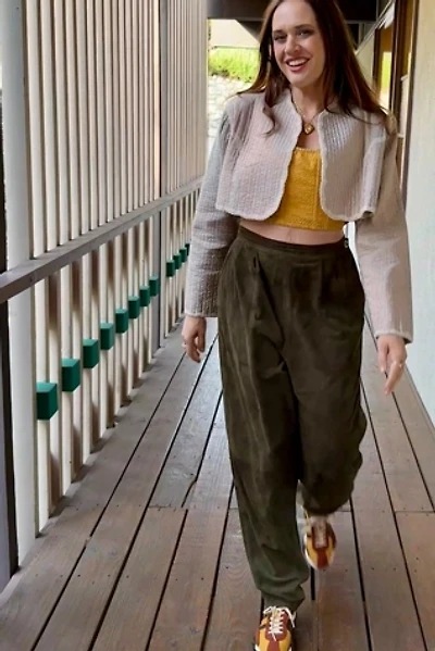 1990s Ungaro Pleated Suede Tapered Pants Selected by Personal Choice