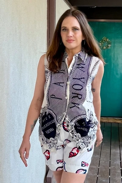 1990s Ungaro Nautical Sleeveless Button Up Selected by Personal Choice