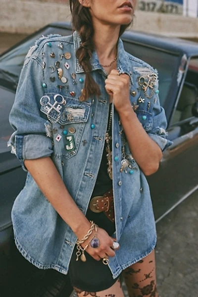 We The Free Distressed Denim Shirt
