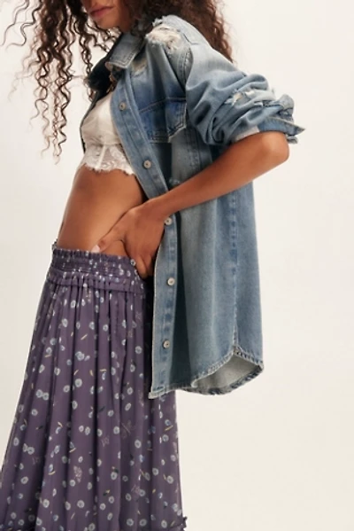 We The Free Distressed Denim Shirt