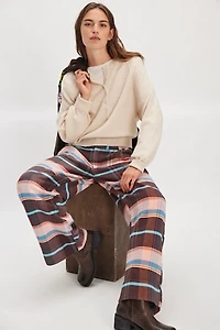 Buckle Back Plaid Trousers