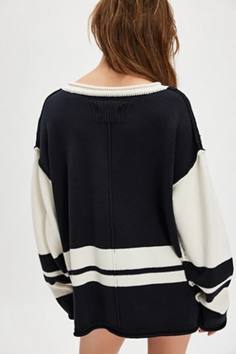 We The Free Ella Colorblock Roll-Neck Knit Sweater