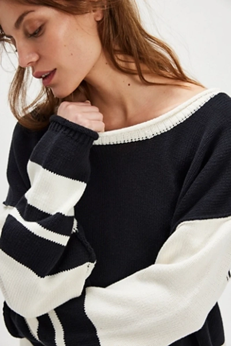We The Free Ella Colorblock Roll-Neck Knit Sweater