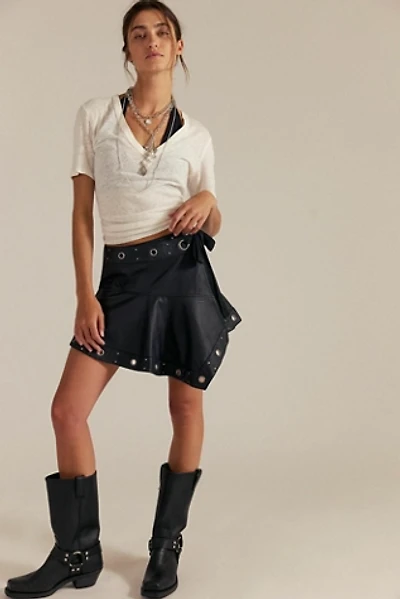 We The Free Cassis Vegan Leather Wrap Skirt