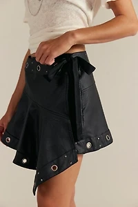 We The Free Cassis Vegan Leather Wrap Skirt