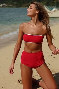 Rhythm Essential Rib Bandeau Bikini Top