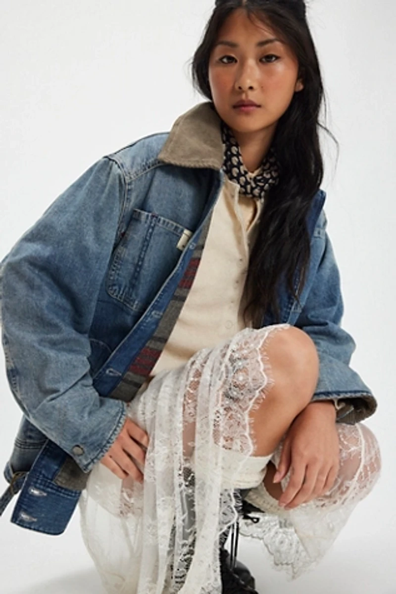 We The Free Sweet Talk Denim Barn Coat