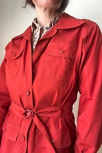 Vintage 1970s Red Cotton Jacket Selected by Grievous Angel Vintage