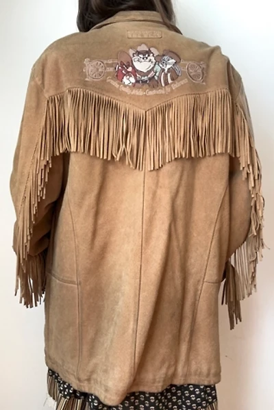 Vintage 1990s Looney Tunes Suede Fringe Jacket Selected by Grievous Angel Vintage