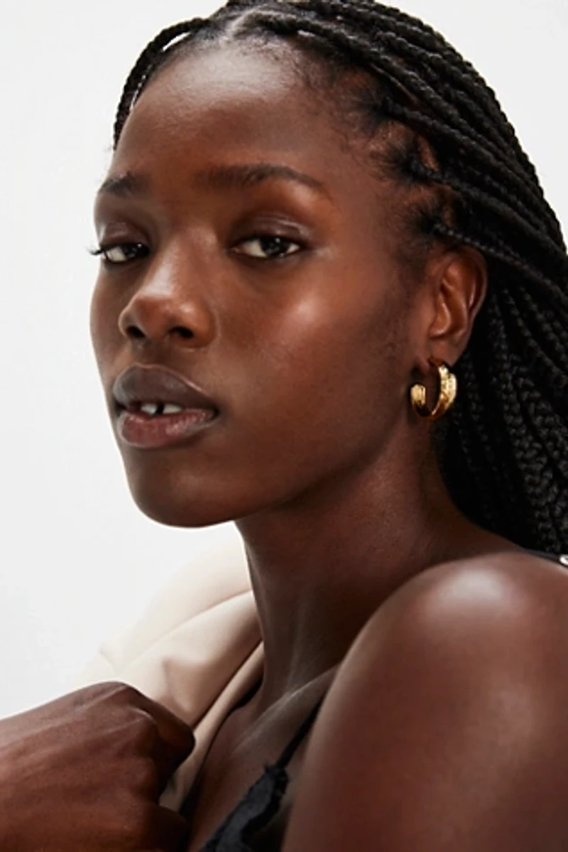 Brenda Grands Hammered Hoops