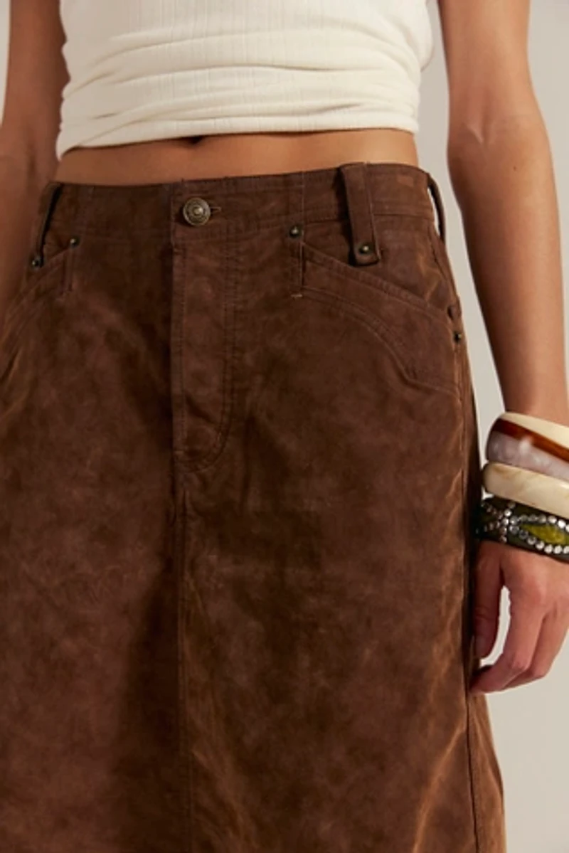 We The Free Suzy Suede Midi Skirt