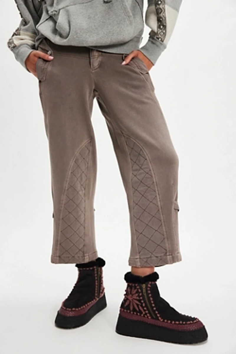 Setsu Platform Floral Stitched Boots