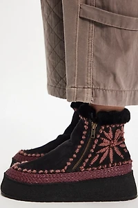 Setsu Platform Floral Stitched Boots