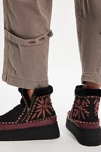 Setsu Platform Floral Stitched Boots