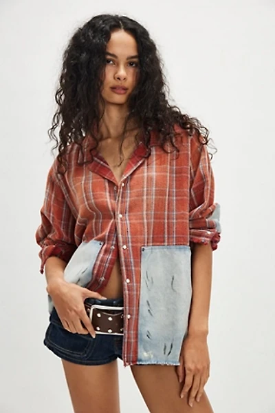 Found Plaid Denim Work Shirt