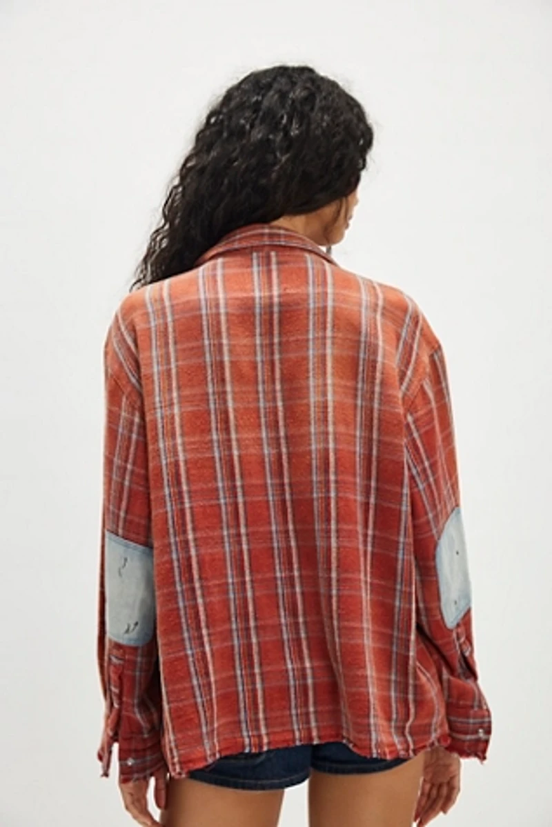 Found Plaid Denim Work Shirt