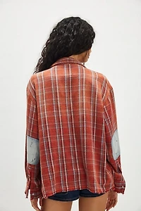 Found Plaid Denim Work Shirt