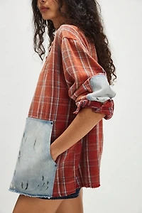 Found Plaid Denim Work Shirt