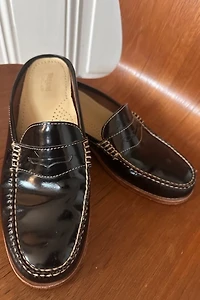 Classic Preppy Brown Patent Leather Bass WeeJuns Mule Selected by KA.TL.AK