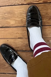 Classic Preppy Brown Patent Leather Bass WeeJuns Mule Selected by KA.TL.AK