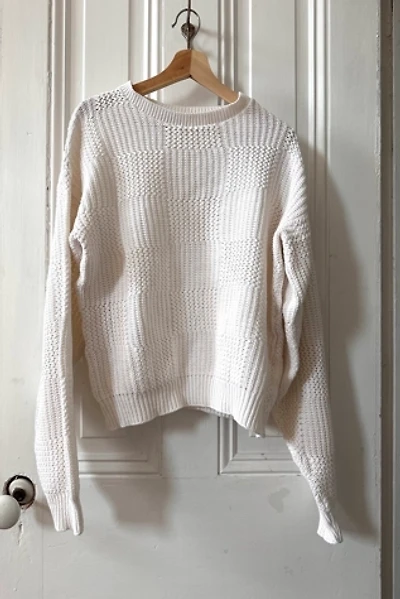 Vintage Lightweight Cotton Checkerboard Weave Sweater Selected by KA.TL.AK