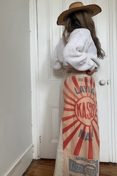 Vintage Handmade Feed Bag Skirt with Pocket Selected by KA.TL.AK