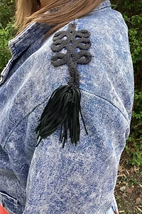 Vintage 1980s Acid Wash Bolero Jacket with Tassels Selected by Cherry