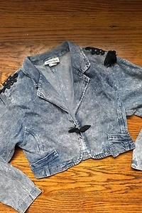 Vintage 1980s Acid Wash Bolero Jacket with Tassels Selected by Cherry