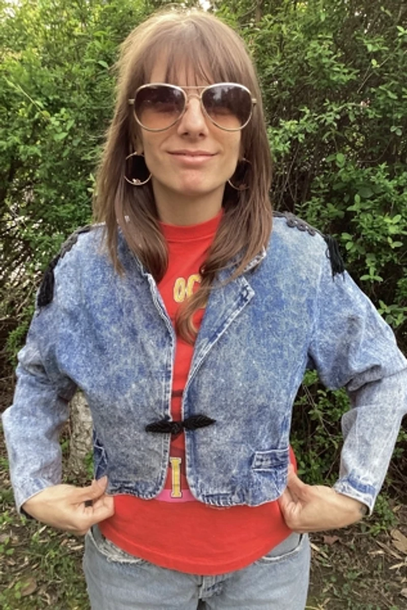 Vintage 1980s Acid Wash Bolero Jacket with Tassels Selected by Cherry
