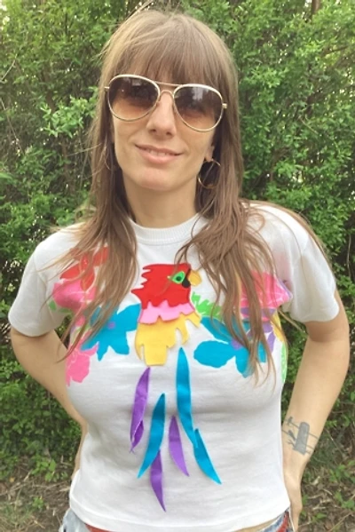 Vintage 1980s Tropical Appliqué Tee Selected by Cherry
