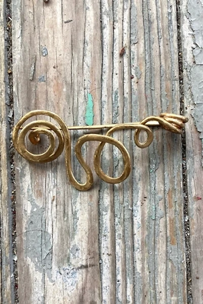 Vintage 1980s Artisan Hand Wrought Pin Selected by Cherry