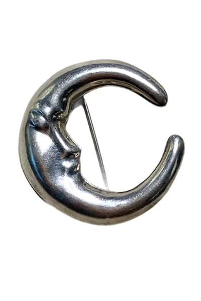 Vintage Sterling Silver Man in the Moon Brooch Selected by Lux Revival