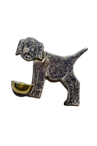 Vintage Sterling + Brass Puppy Dog Brooch Selected by Lux Revival